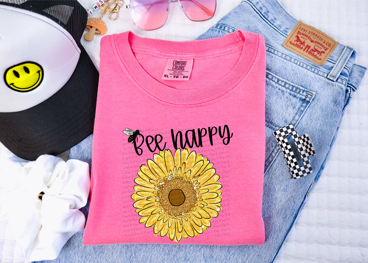 Bee Happy Sunflower 42722 DTF transfer