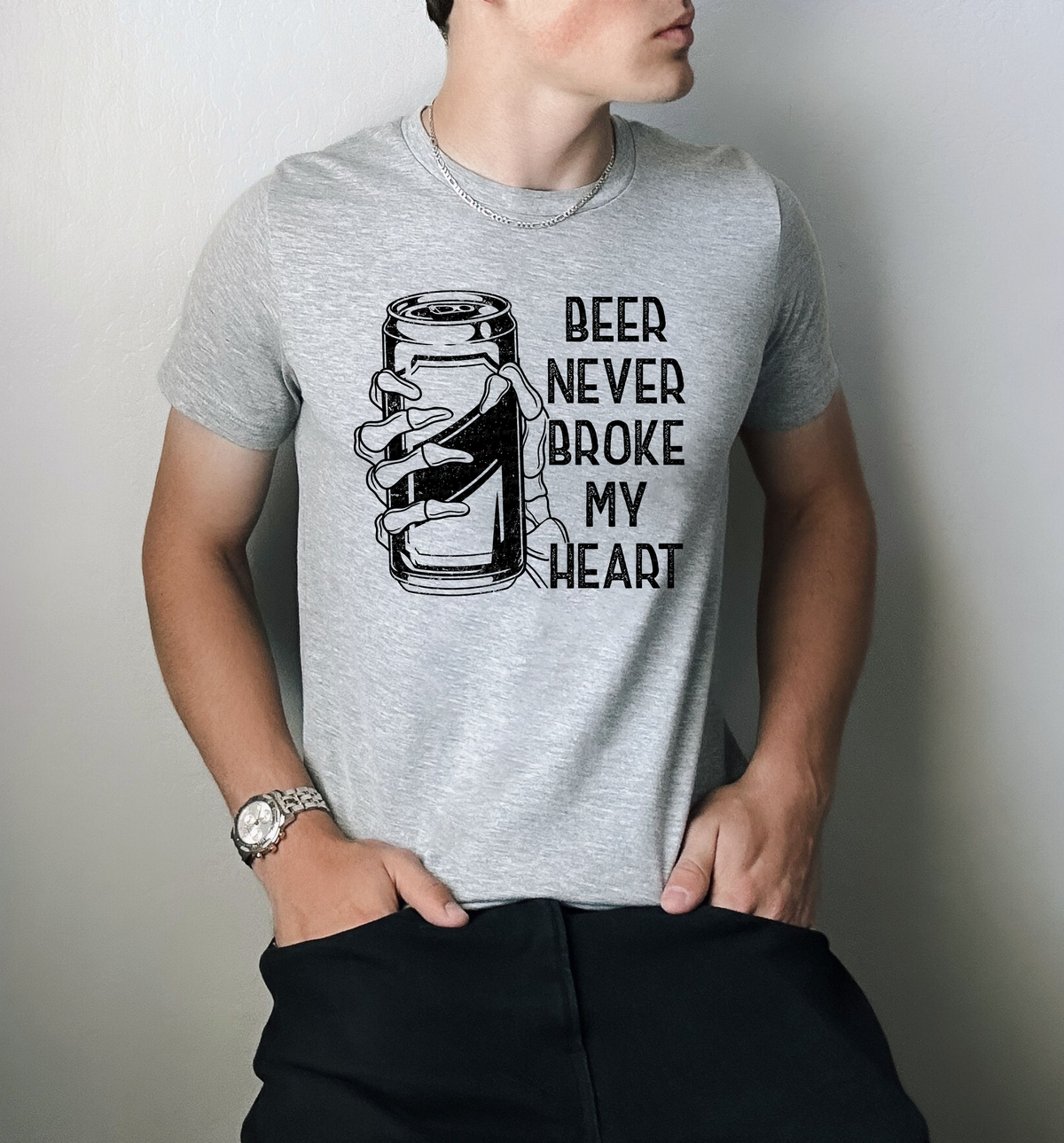 Beer Never Broke My Heart Skellie Hand Can 114704 DTF transfer