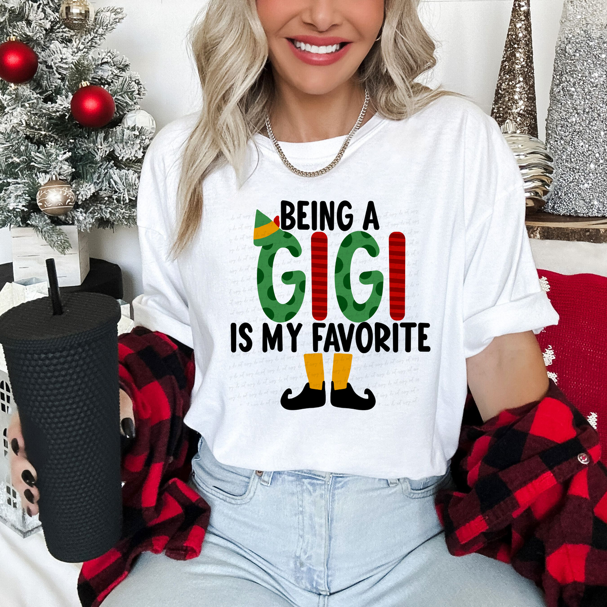 Being A Gigi Is My Favorite Christmas Elf 115813 DTF transfer