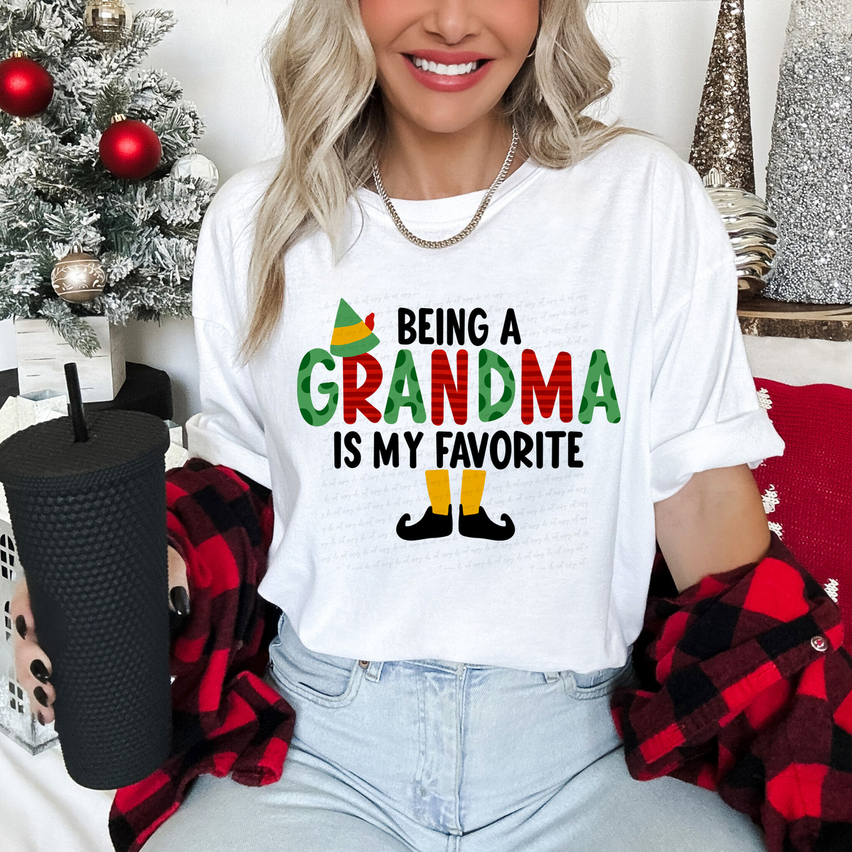 Being A Grandma Is My Favorite Christmas Elf 115815 DTF transfer