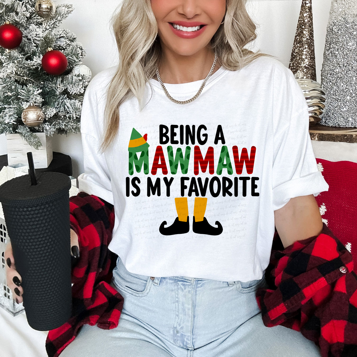 Being A Mawmaw Is My Favorite Christmas Elf 115817 DTF transfer