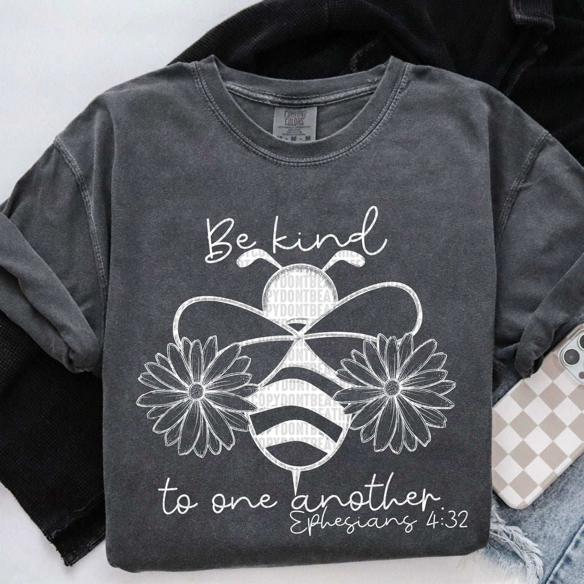 Be Kind To One Another Ephesians 4:32 White 104024 DTF transfer