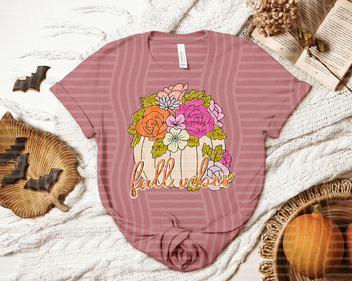 Fall Vibes pumpkin flowers (caplinger) DTF transfer