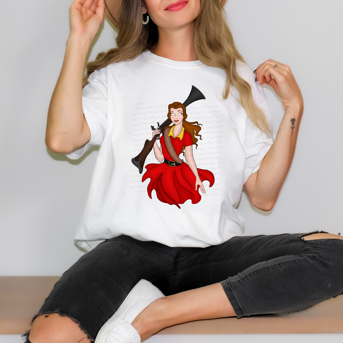 Belle In Red Dress 115296 DTF transfer