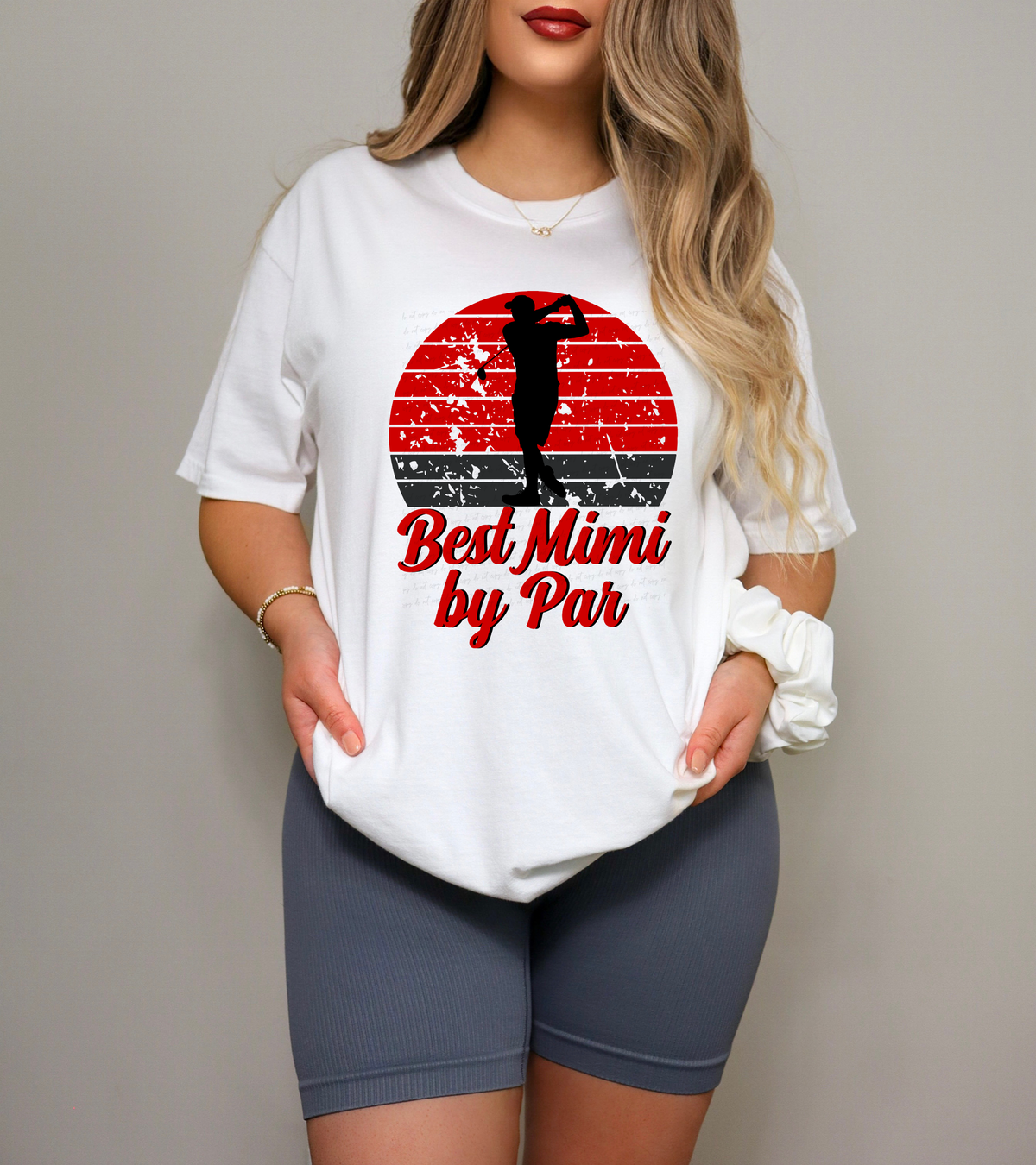 Best Mimi By Par Black and Red Retro Circle 116793 DTF Transfer