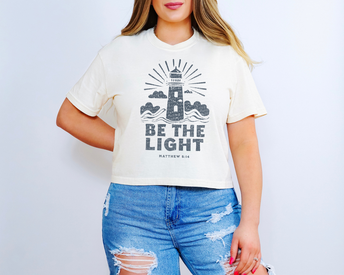 Be The Light Matthew 5:14 Tower Blue 81105 DTF Transfer