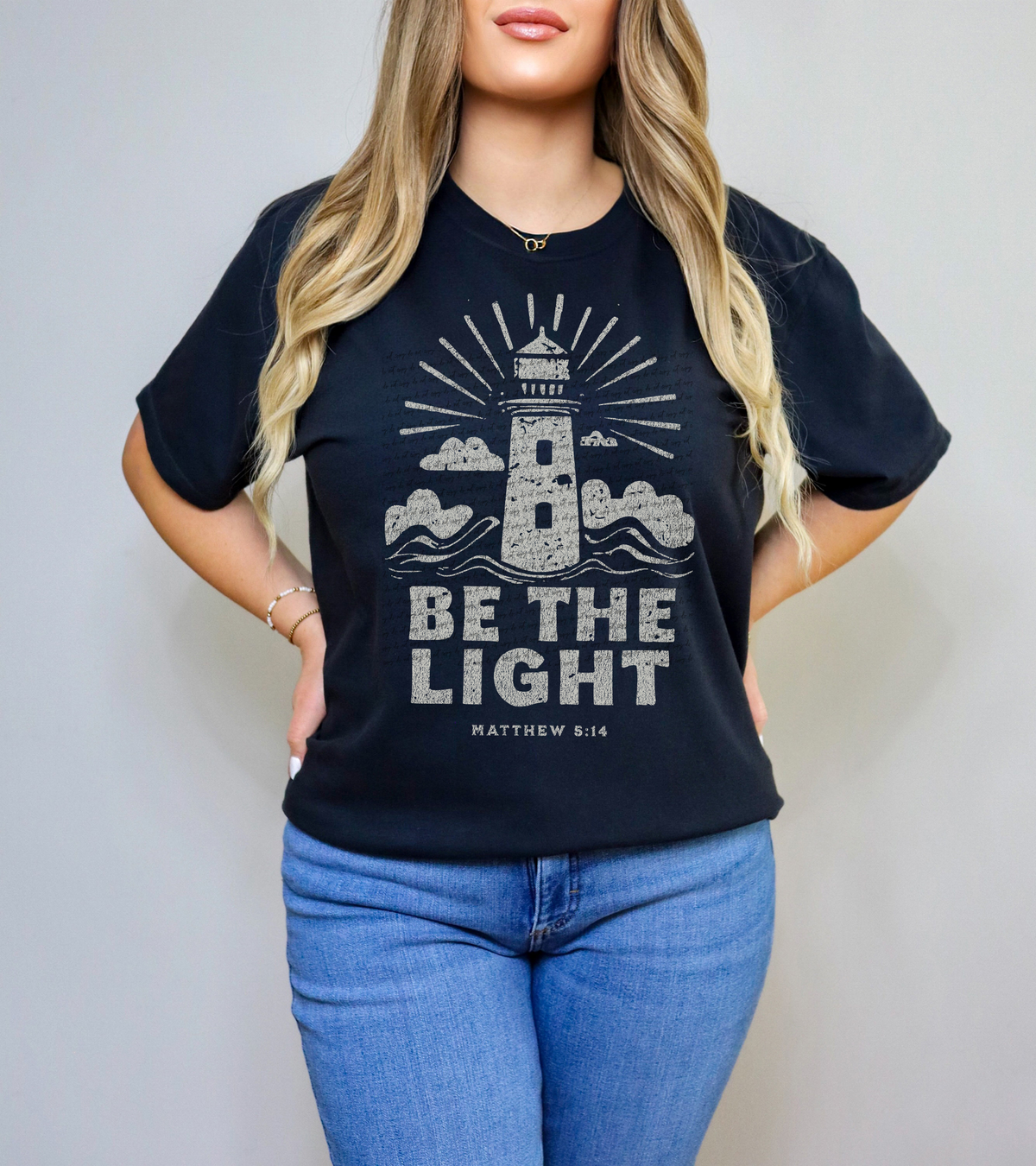 Be The Light Matthew 5:14 Tower Grey 81106 DTF Transfer