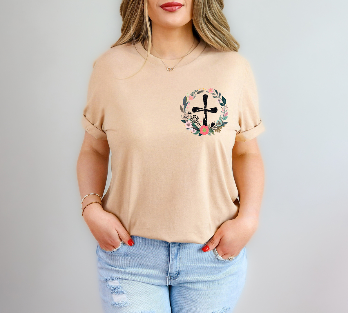 Be The Reason Cross Floral Wreath 81109 DTF Transfer