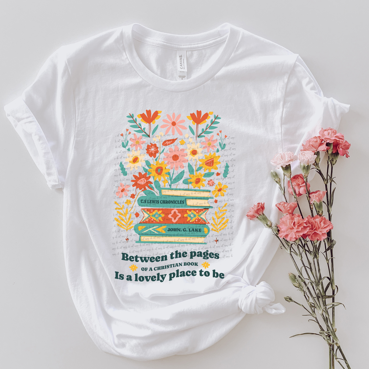 Between The Pages Of A Christian Book Is A Lovely Place To Be Floral Book 81116 DTF Transfer
