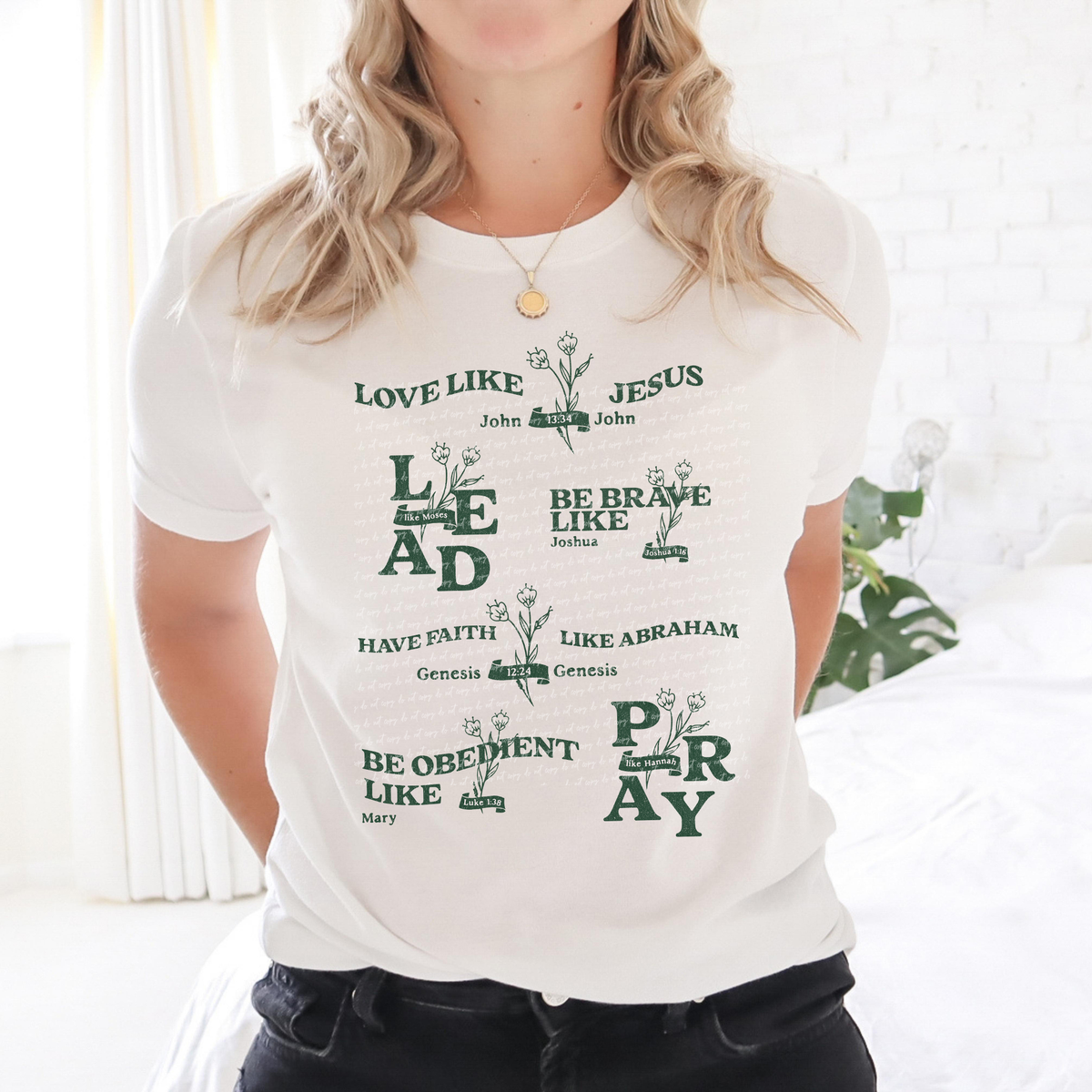Bible Figures of Faith Light Bible Verses Green 81118 DTF Transfer