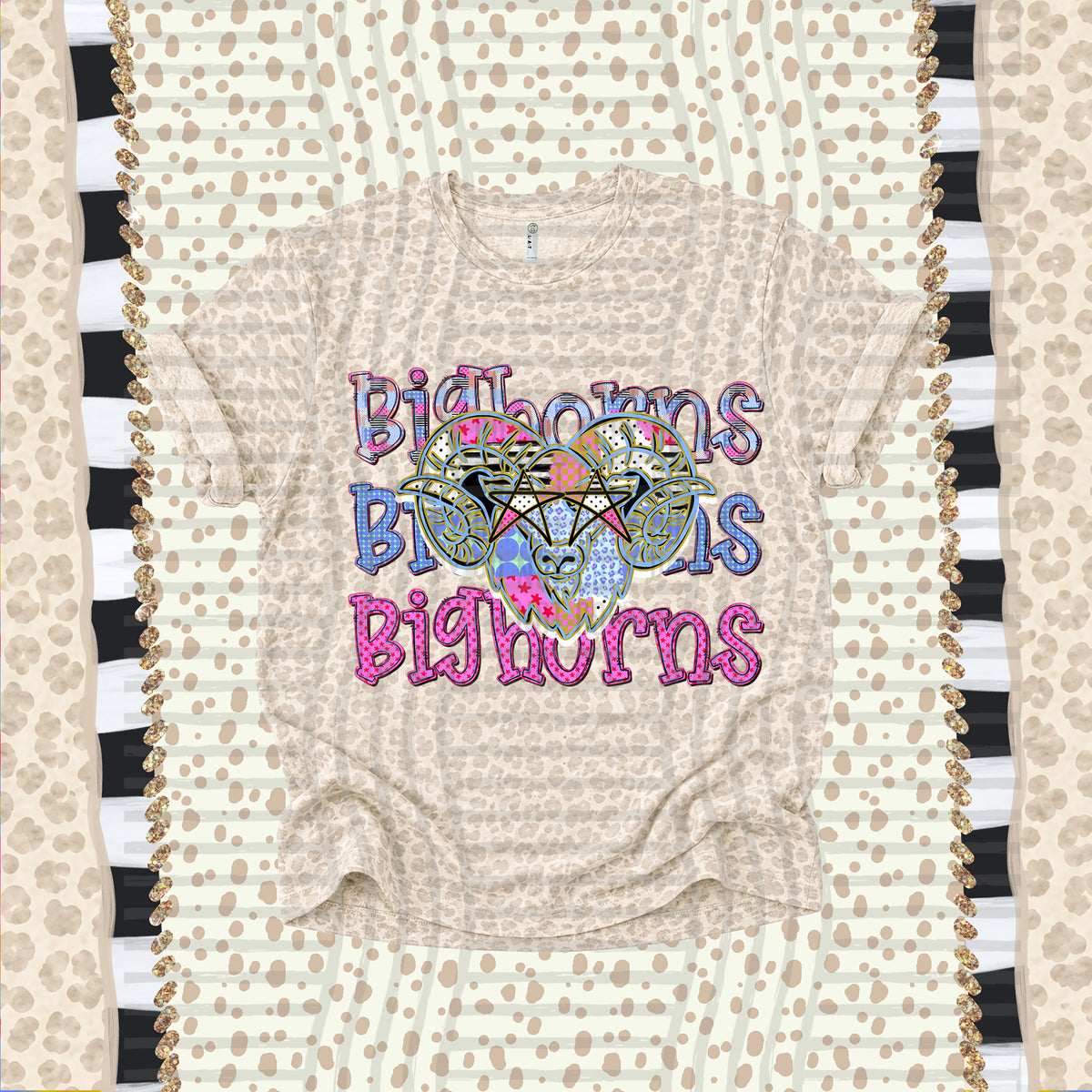 Bighorns-Dolly Doodle Print (Caplinger) DTF Transfer
