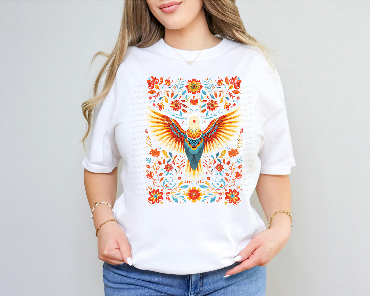 Bird with Floral Frame 117669 DTF transfer