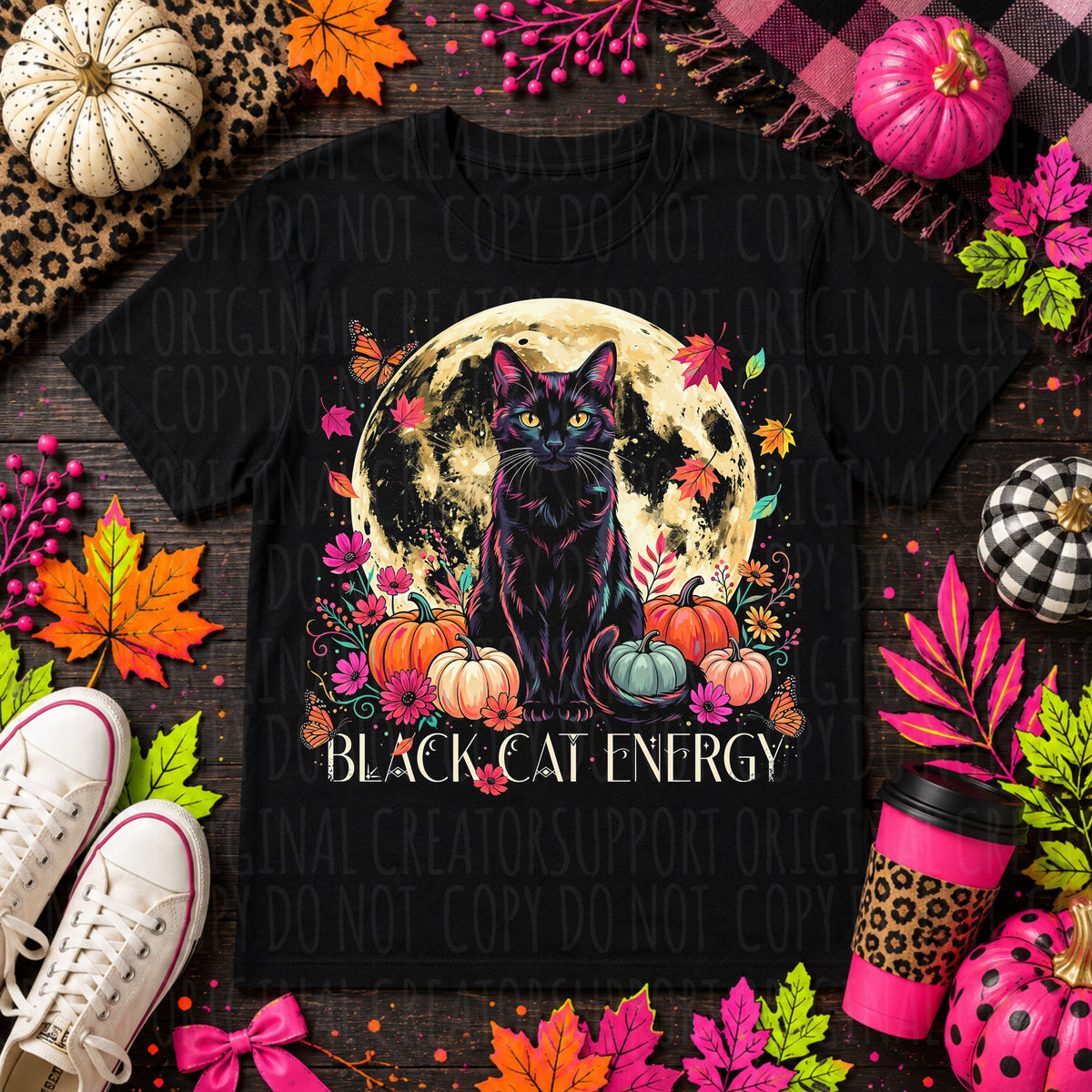 Black cat energy (Starlight) DTF Transfer