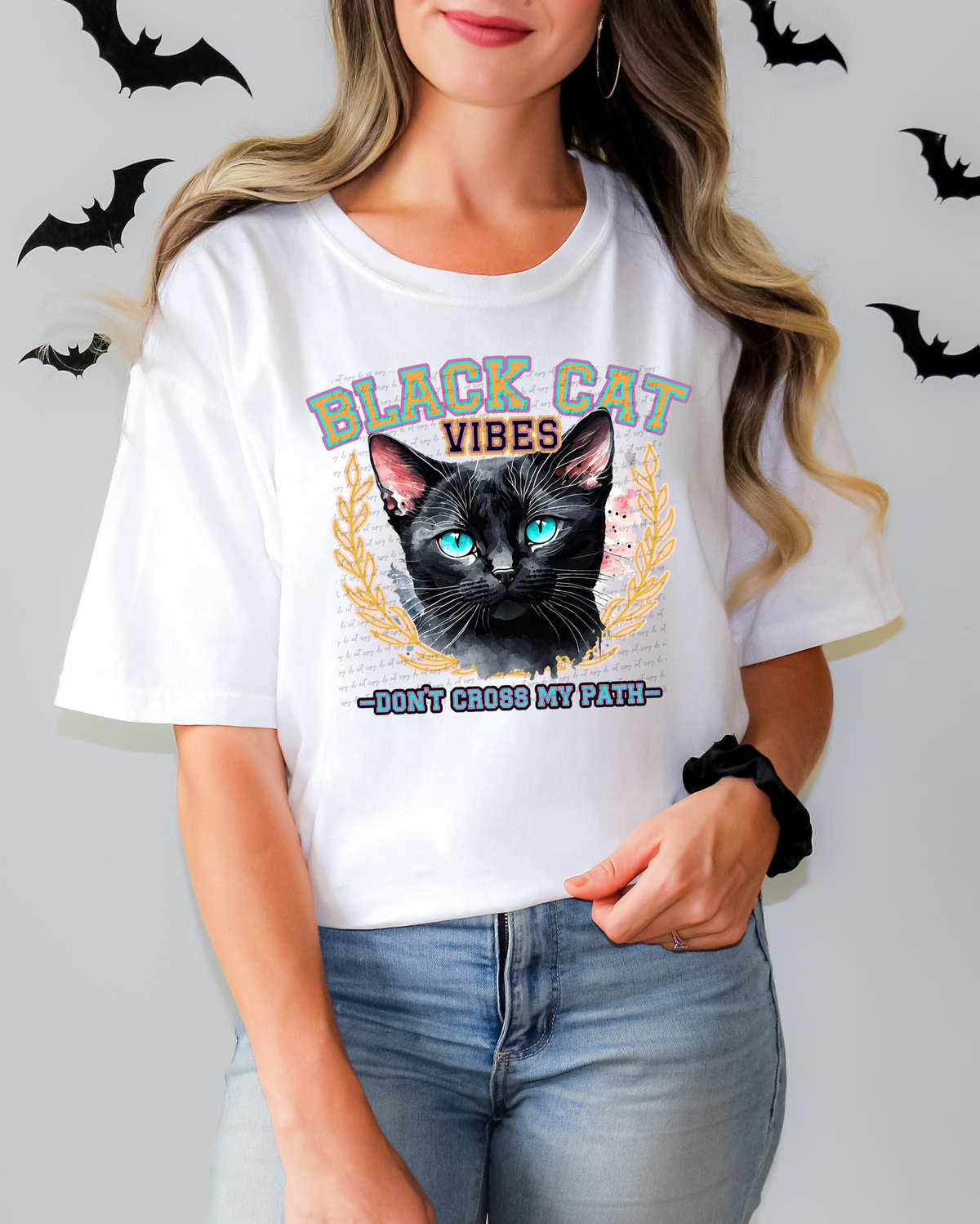 Black Cat Vibes Don't Cross My Path 61973 DTF transfer
