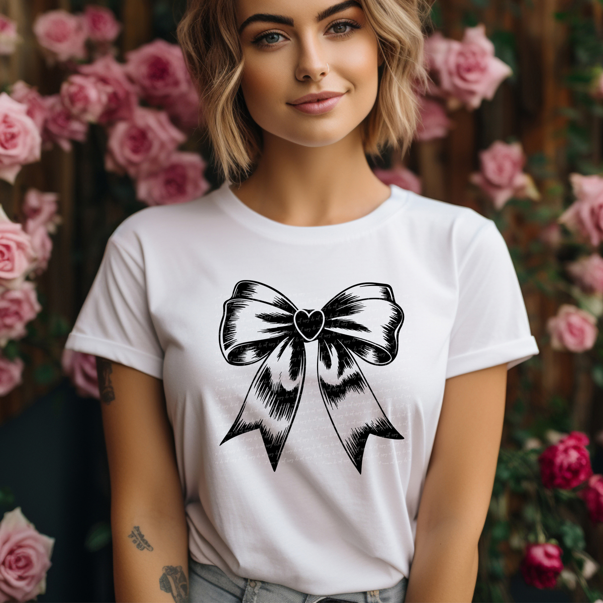 Black Valentine Ribbon 71654 DTF Transfer