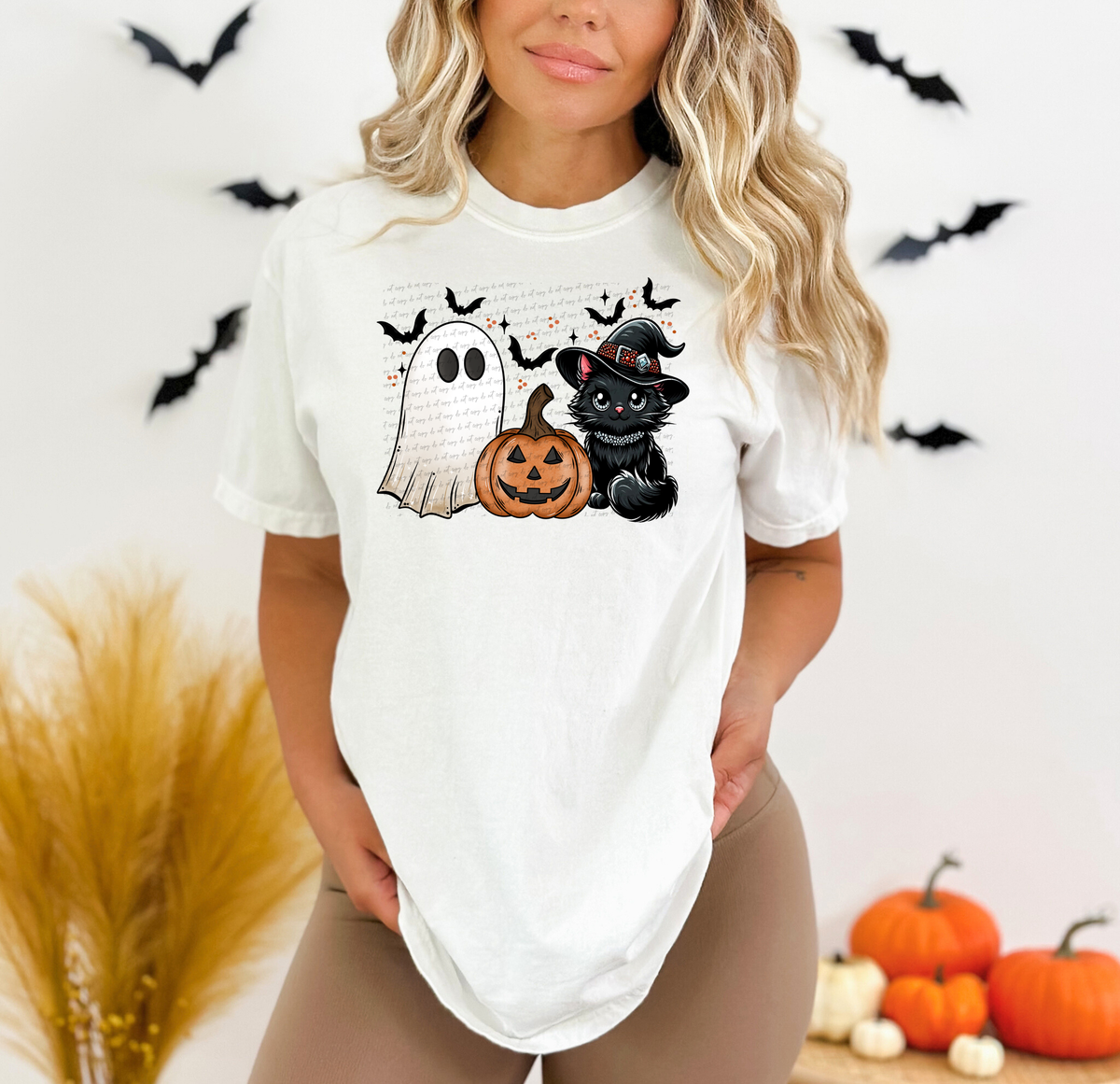 Black Cat Pumpkin Ghost 59825 DTF Transfer