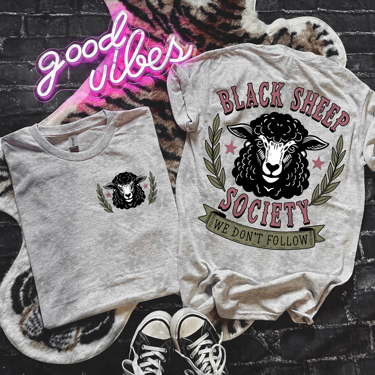 Black sheep society (FRONT ONLY) (Dyed) DTF Transfer