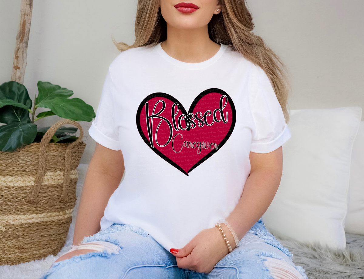 Blessed Caregiver Red Heart 89387 DTF Transfer