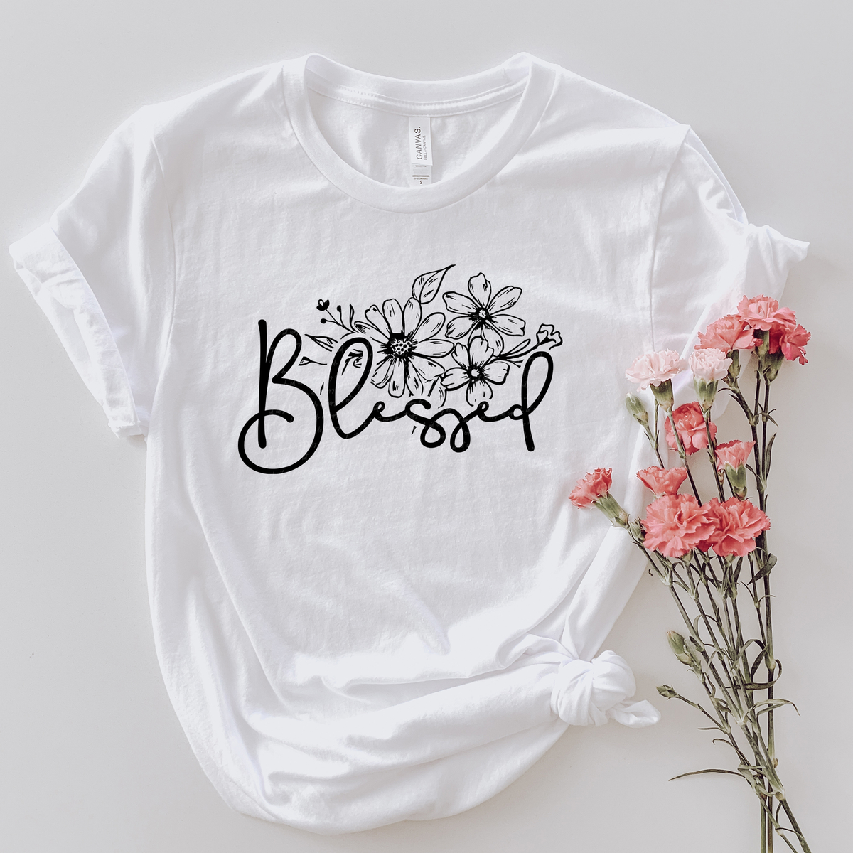 Blessed Floral Black 76737 DTF Transfer