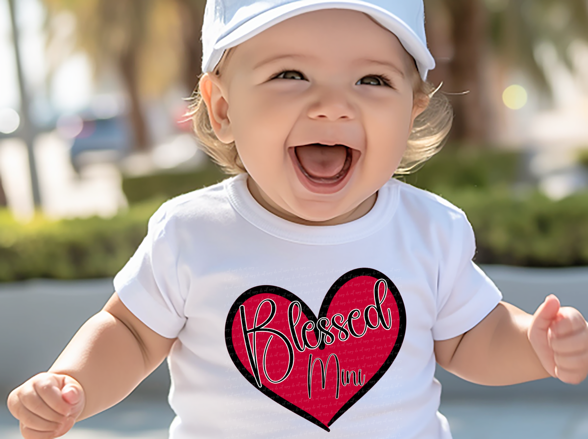 Blessed Mini Red Heart 89399 DTF Transfer