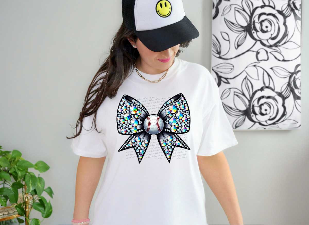 Bling Baseball Bow 51690 DTF transfer