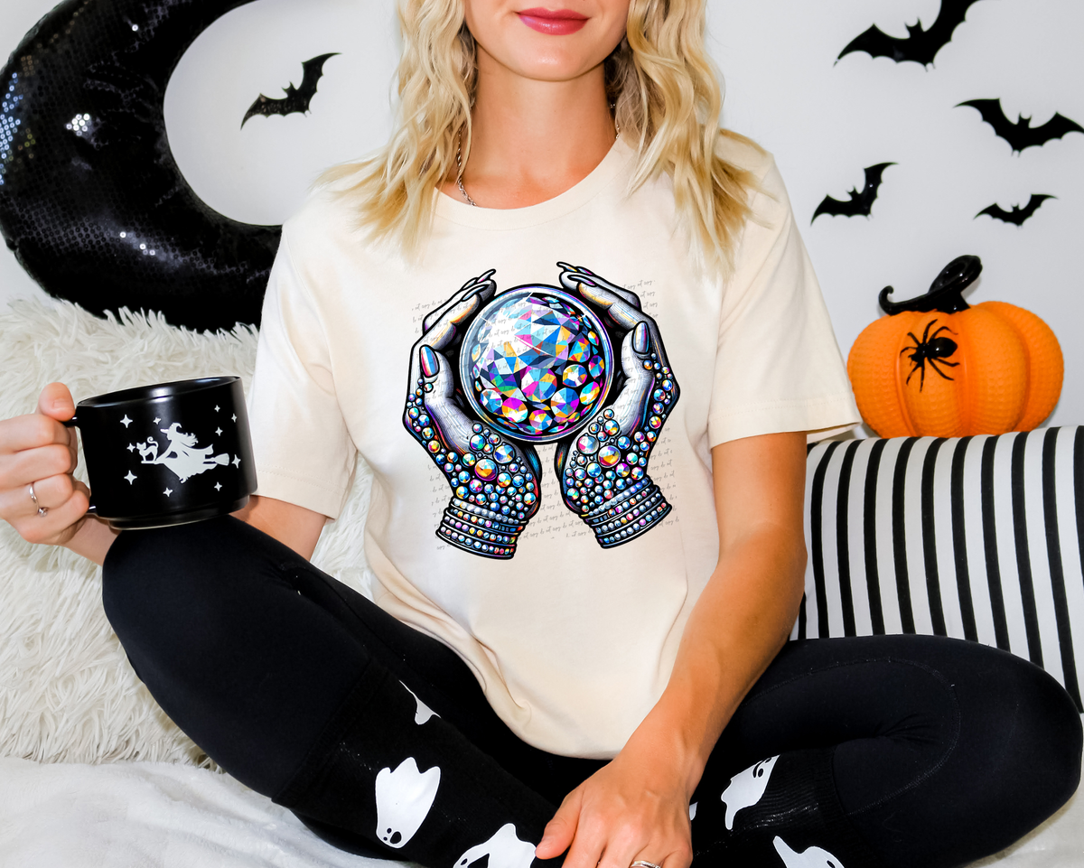 Bling Hands Holding Crystal Ball 51697 DTF transfer