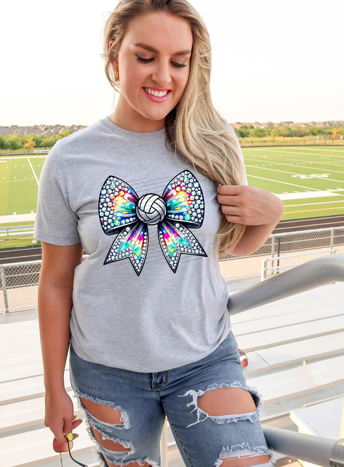 Bling Volleyball Bow 51705 DTF transfer