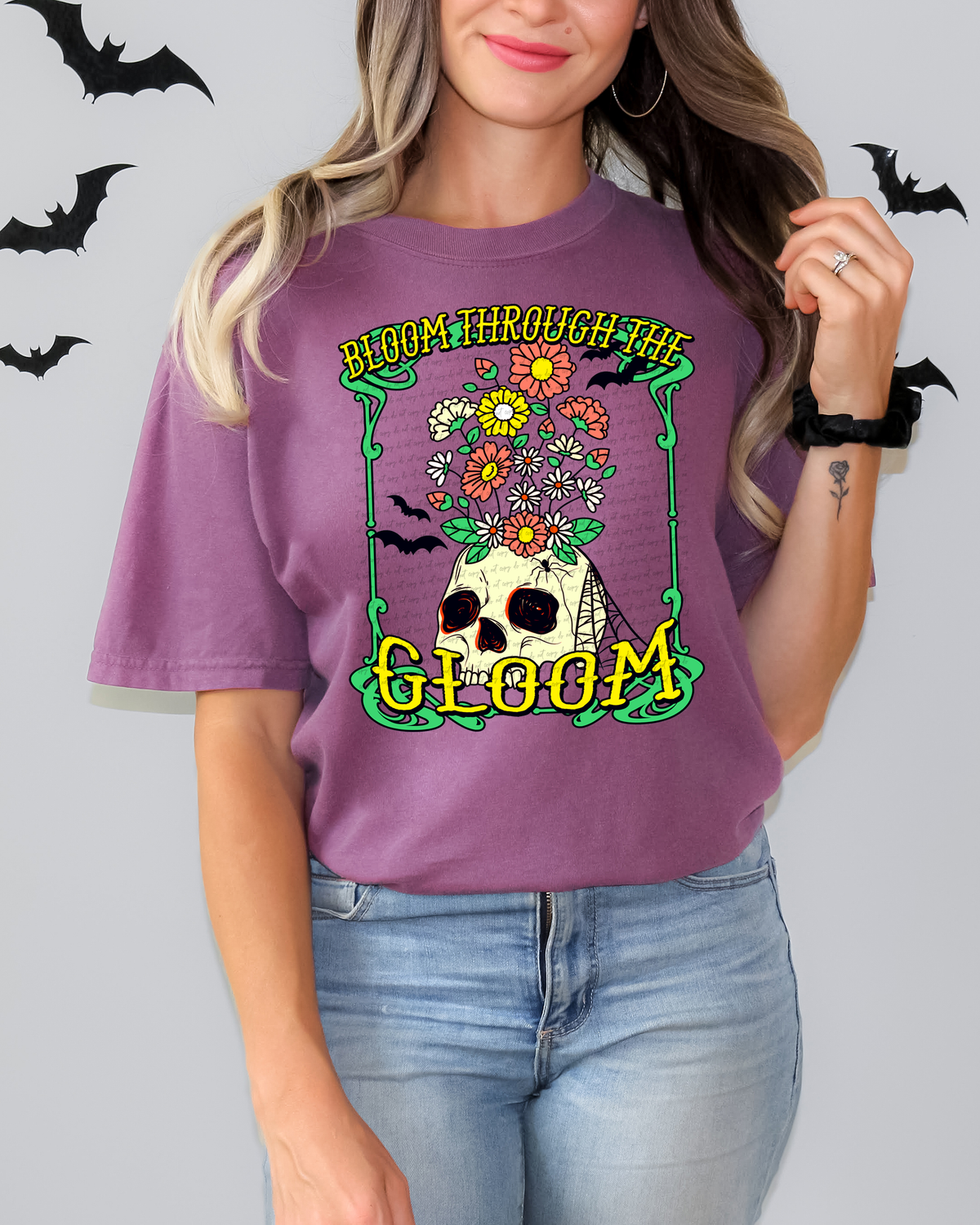 Bloom Through The Gloom Green Yellow 61975 DTF transfer