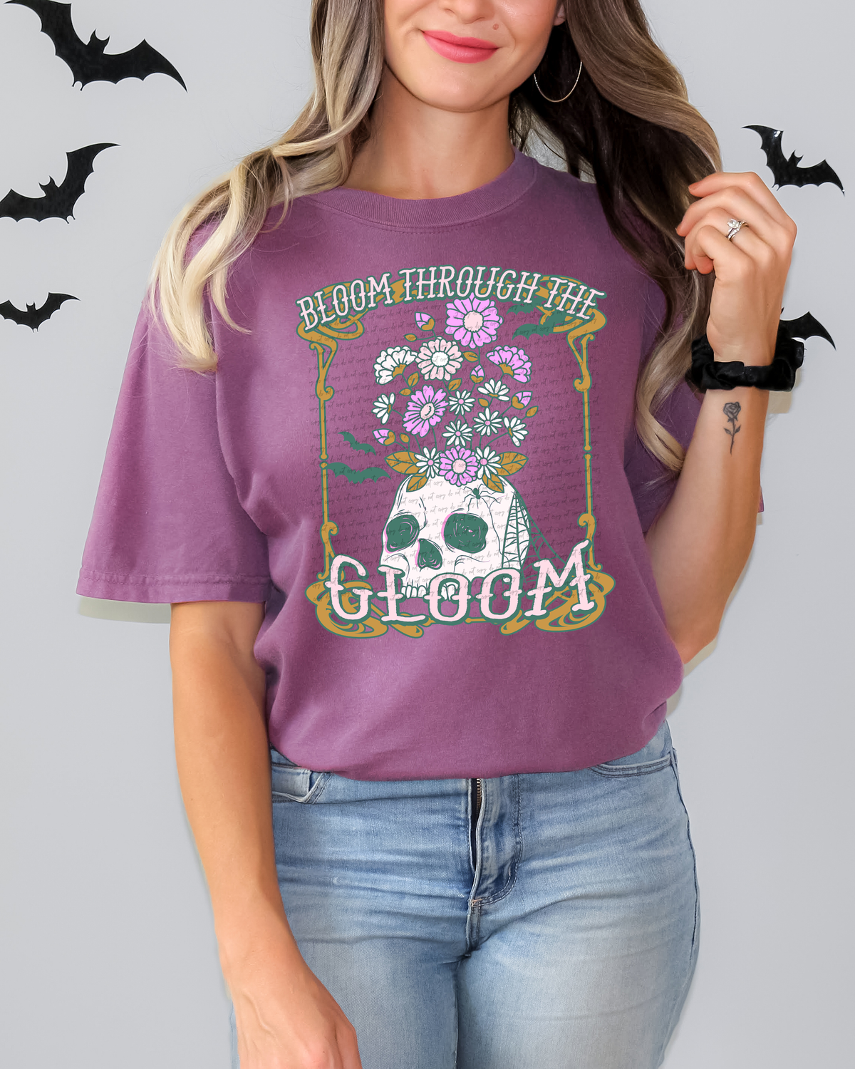 Bloom Through The Gloom Pink 61976 DTF transfer