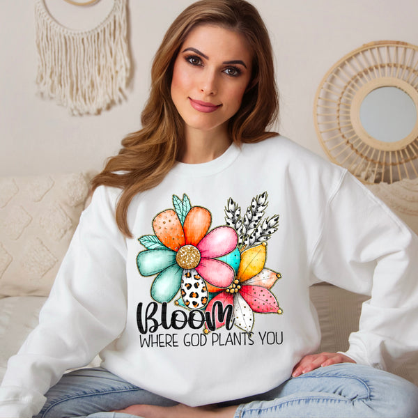 Bloom where god plants you (SDD) 106995 DTF transfer