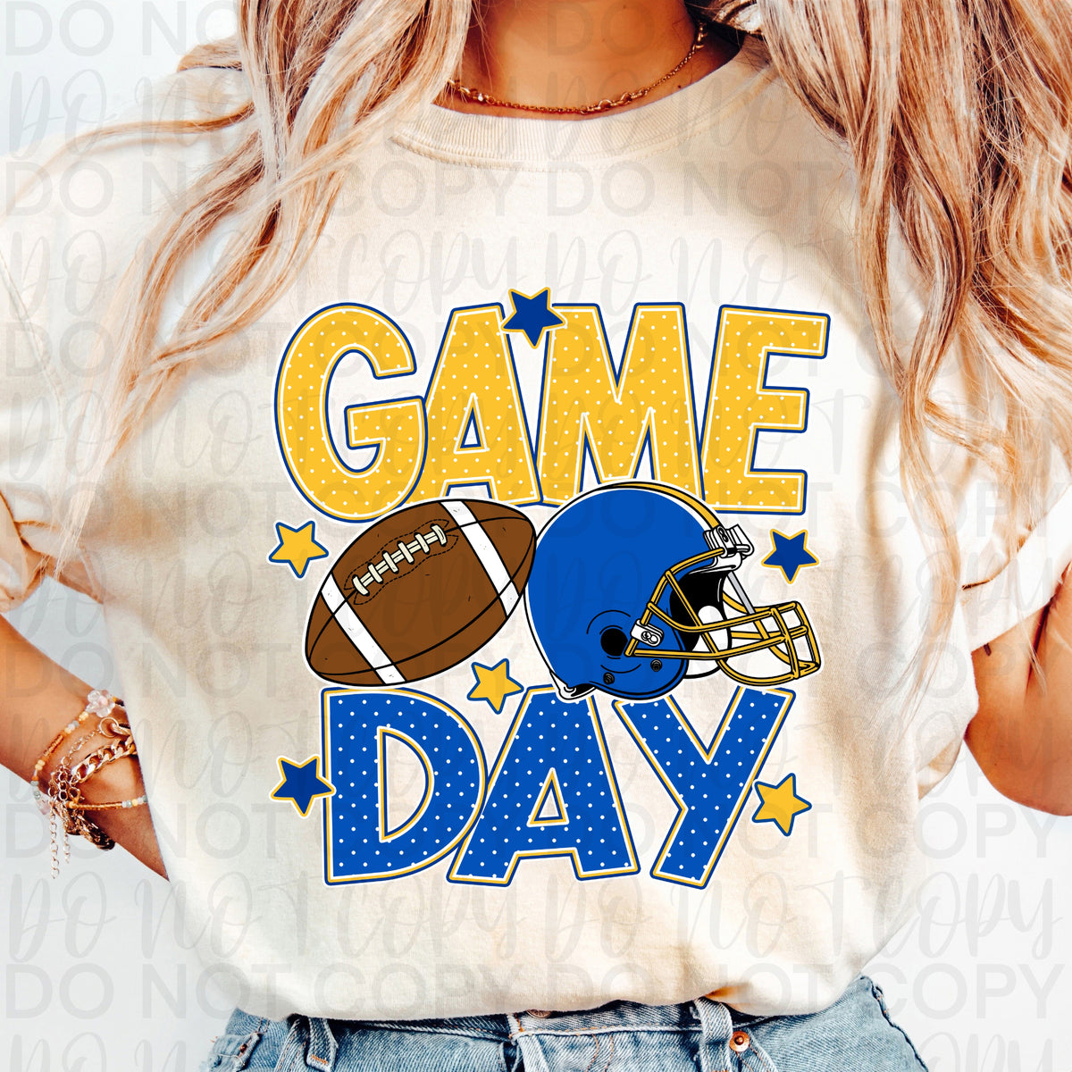 Game day blue gold (UAC) DTF Transfer