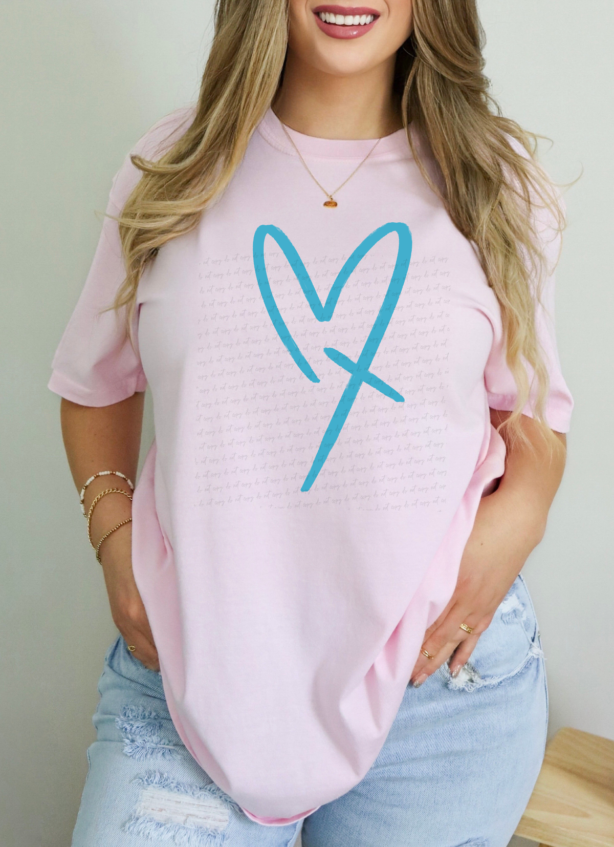 Blue Heart Outline 115043 DTF Transfer