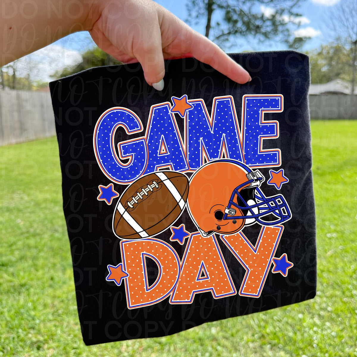 BLUE & ORANGE game day football (UAC) DTF Transfer