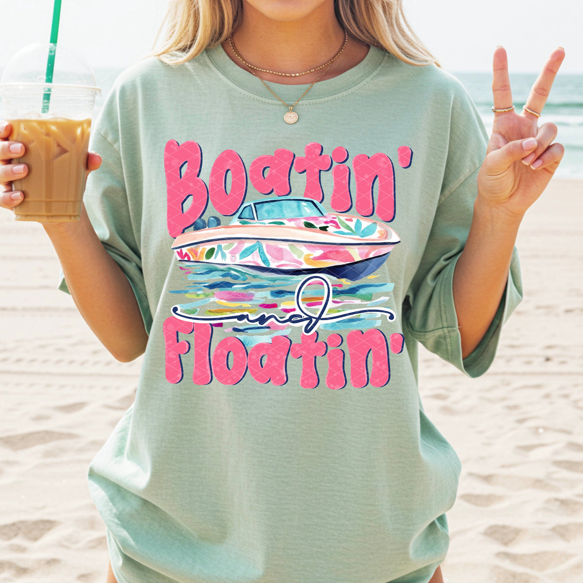 Boatin' and Floatin' (pink font) (SDD) DTF Transfer