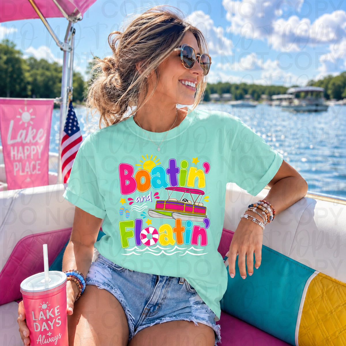 Boatin' and floatin' pontoon (UAC) DTF Transfer