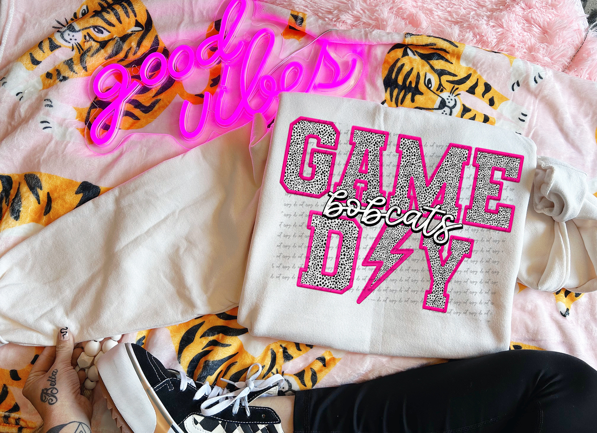 Bobcats Faux Embroider Game Day 46646 DTF transfer