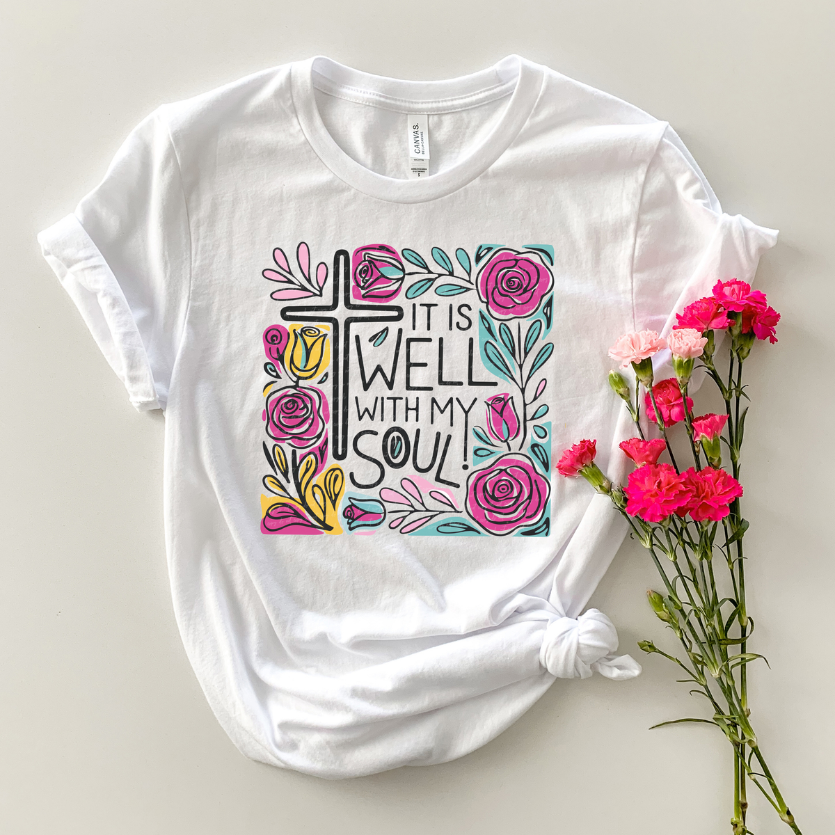 Boho Christian Floral It Is Well With My Soul 81964 DTF Transfer