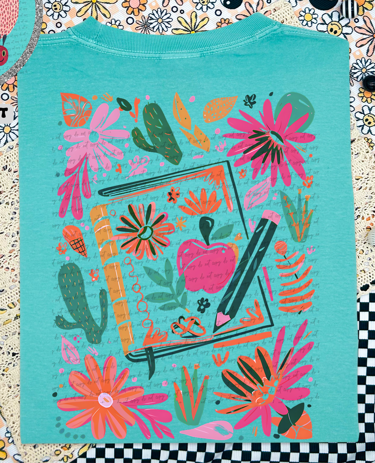 Boho Teacher Book Apple Pencil 81270 DTF Transfer