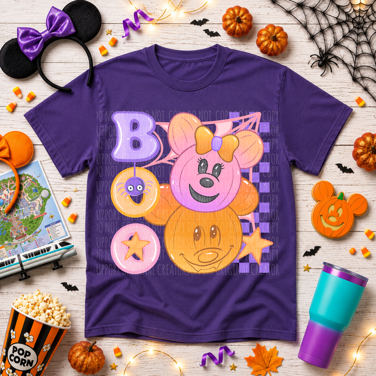 Boo mouse pumpkins stacked (Starlight) DTF Transfer
