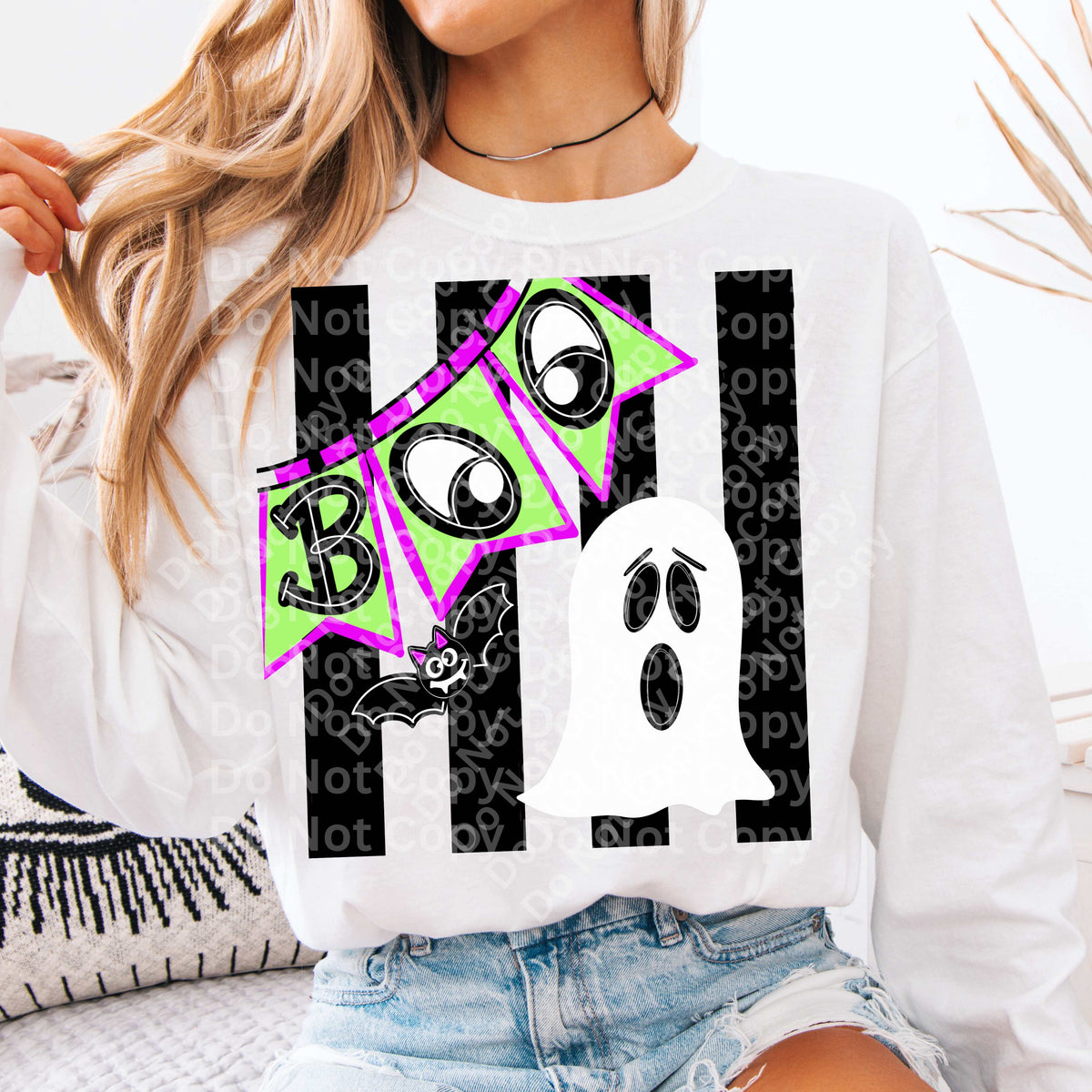 Boo flag black stripes (Irene) DTF Transfer