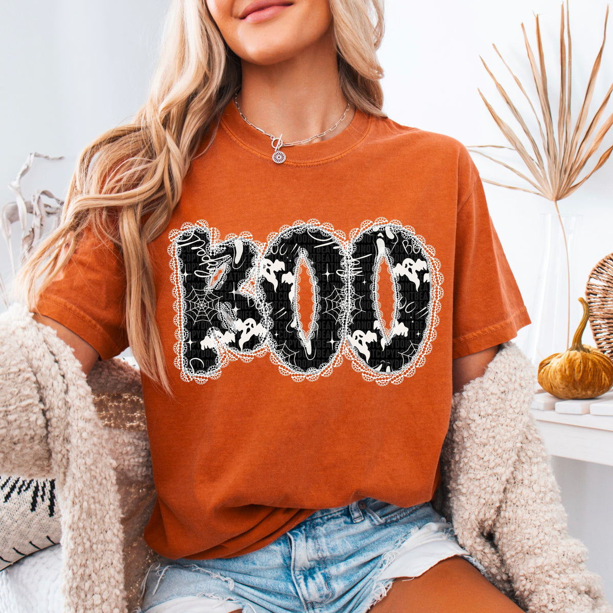 Boo White Lace 104631 DTF transfer