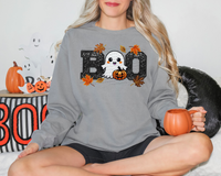 Boo Faux Embroidery Sequin Ghost Pumpkin 54192 DTF transfer