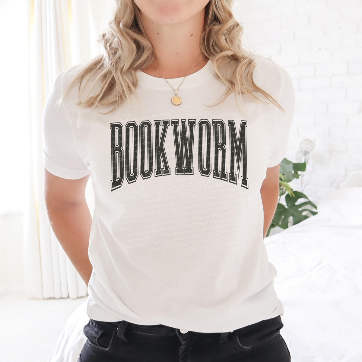 Bookworm Grey 86550 DTF Transfer