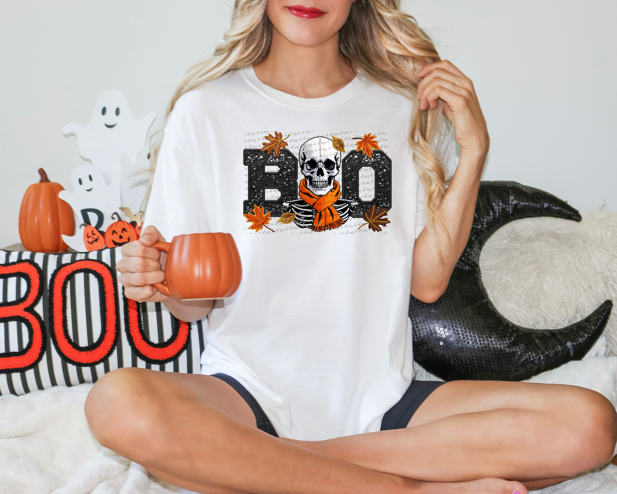 Boo Skull Faux Embroidery Sequin 54196 DTF transfer