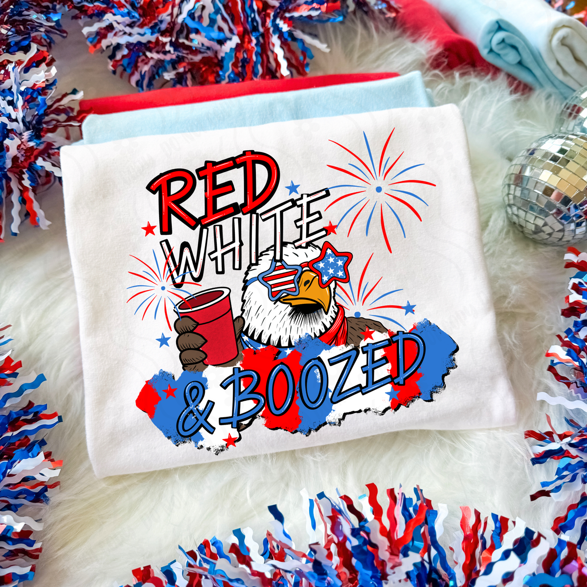 Red white and boozed eagle  (Dyed) DTF Transfer