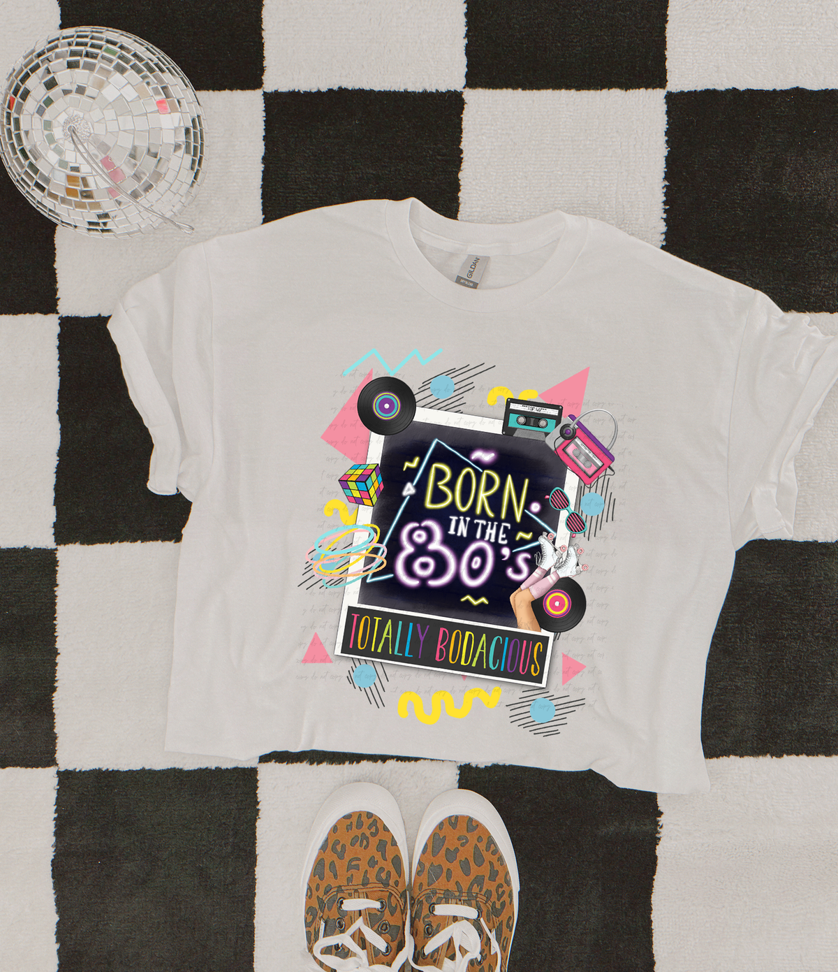 Born In The 80s Totally Bodacious Retro Collage 115664 DTF Transfer