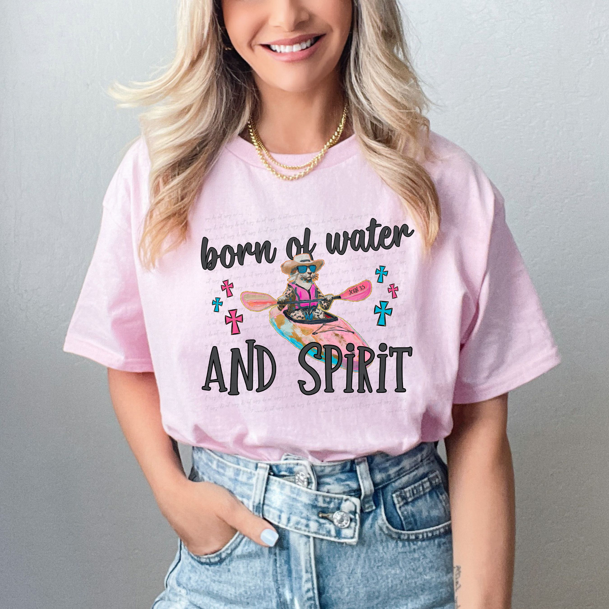 Born Of Water and Spirit Black 108994 DTF transfer