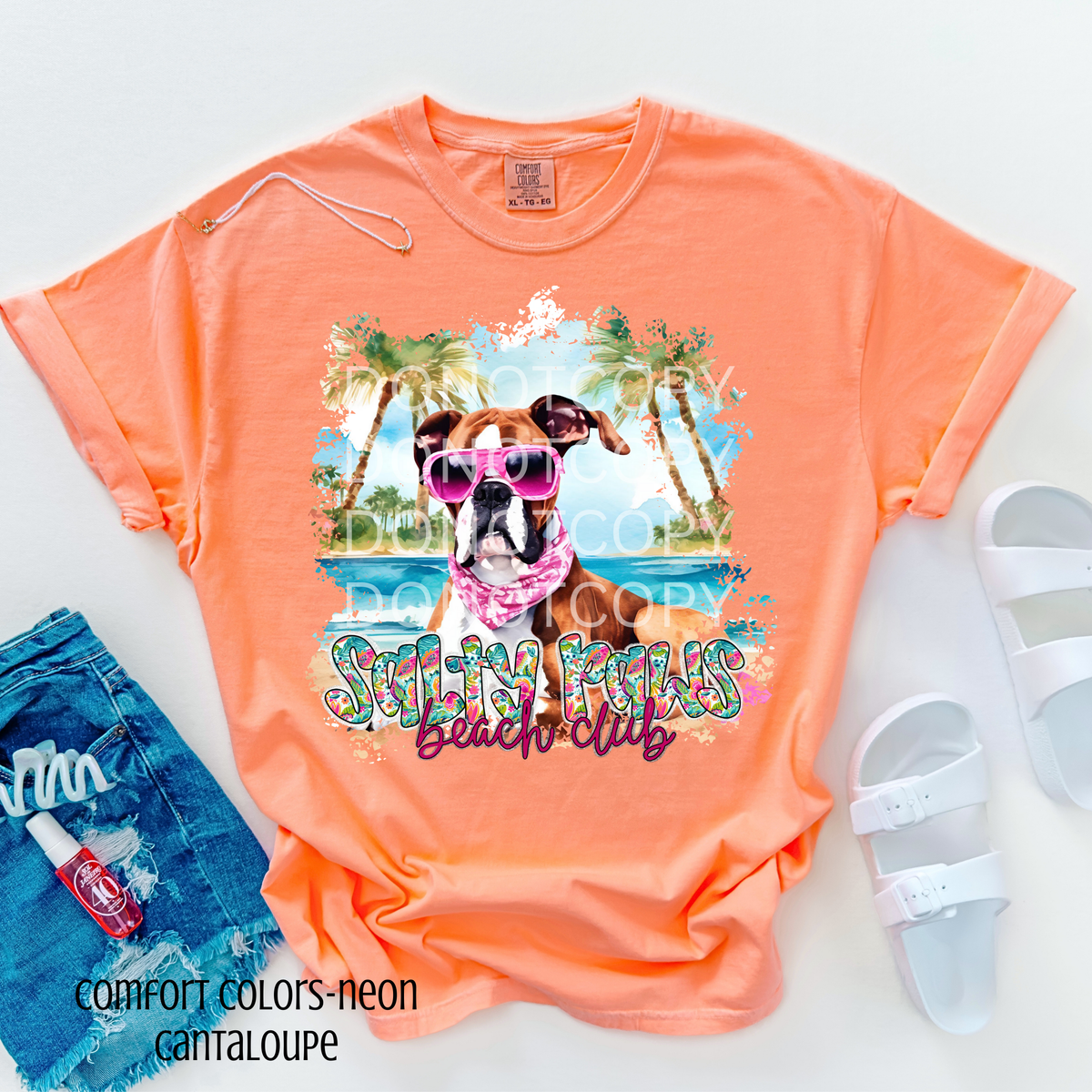 Boxer Salty Paws Beach Club (CSG) 101086 DTF transfer