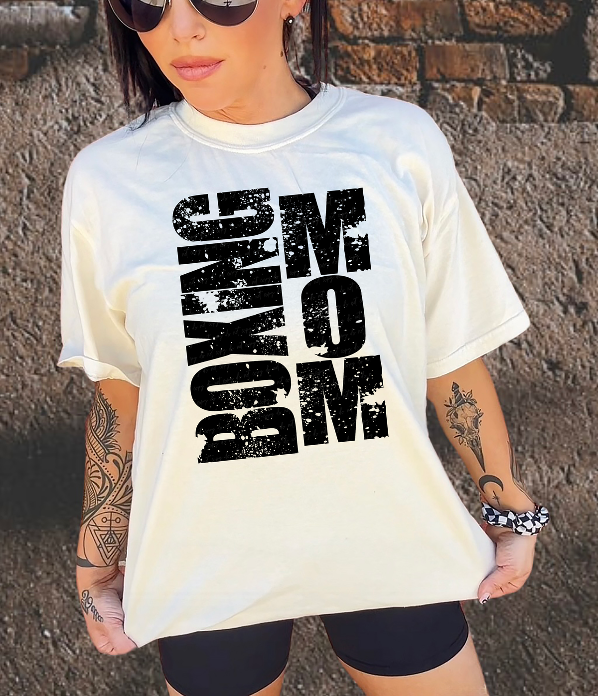 Boxing Mom Black Font Distressed 111409 DTF transfer