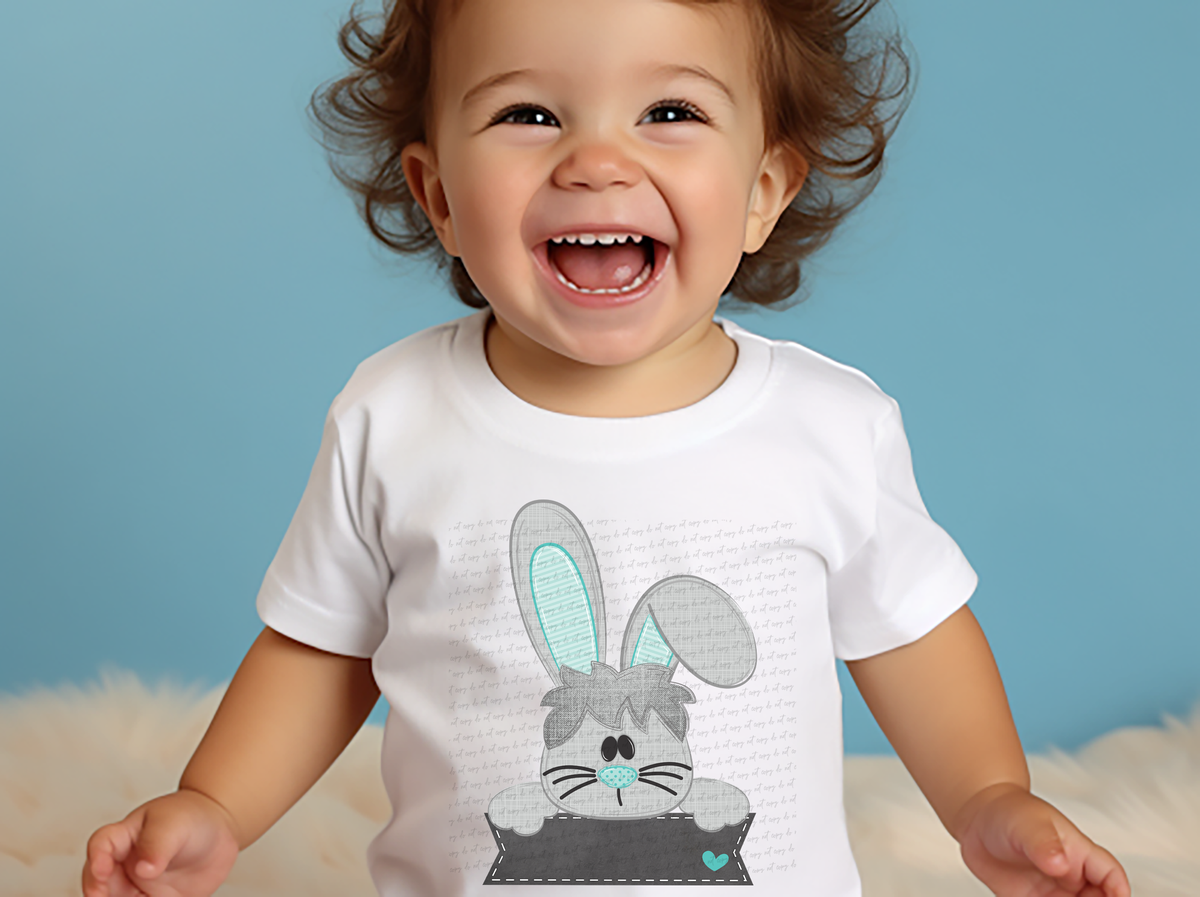 Boy Bunny Banner 115962 DTF Transfer